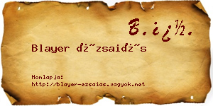 Blayer Ézsaiás névjegykártya
